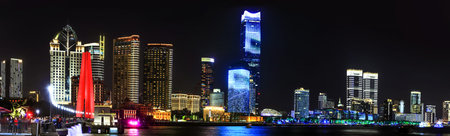 Shanghai - China - November 9,2019: Cityscape of Central district of Shanghai and financial hub of...
