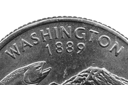 Washington quarter coin extreme close up shotの写真素材