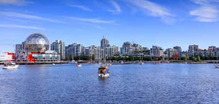 Vancouver, British Columbia, July 4,2019: Ferris help to transport people from Downtown Vancouver and Yaletown, to Vanier Park, Granville Island, and Main Street in Vancouver, Canada.のeditorial素材