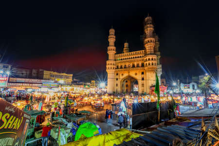 HYDERABAD,INDIA -December 26 Charminar in Hyderabad on December 26,2018, Is listed among the most recognized structures in India, Built in 1591のeditorial素材