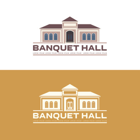Vector illustration of Banquet hall iconsのイラスト素材