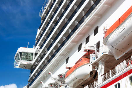Cozumel,Mexico-July 5,2017: Side view of Cruise ship ,there are 314 cruise ships operating worldwide, with a combined capacity of 537,000 passengersのeditorial素材