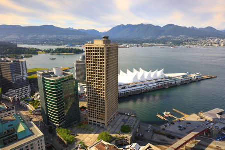 VANCOUVER, BRITISH COLUMBIA, CANADA - July 01, 2019-Downtown Vancouver is third largest metropolitan area in Canada.のeditorial素材