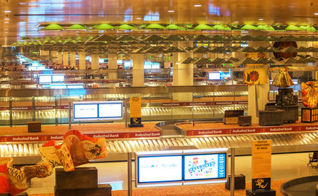 MUMBAI INDIA - Dec 23 2018, International baggage claim floor at Chatrapati Shivaji International Airport. Terminal 2.のeditorial素材