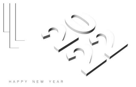 Vector illustration of 3d text of 2022, Happy New Year.の写真素材