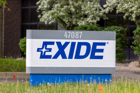 Novi, MI, USA - May 15, 2022: Exide is an American battery manufacturer, Sells automotive batteries...