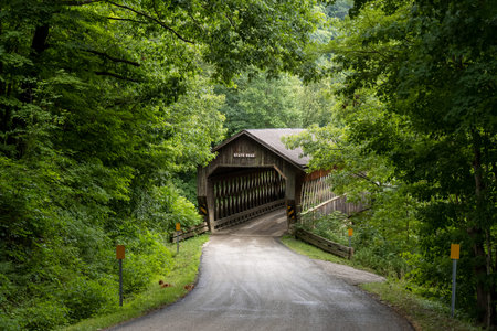 Historic State road covered bridge in Ashtabula county, Ohio