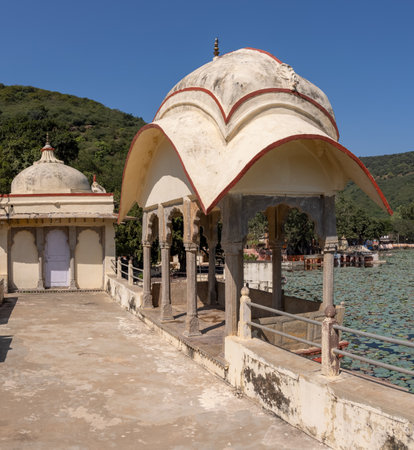 Famous Sukh Mahal umbrella architecture also known as Chhatri of Sukh Mahal located in Bundi, Rajasthan, India.の写真素材