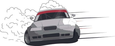 drift car vector art for sticker or posterのイラスト素材