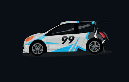 racing car livery, vector art for sticker or automotive posterのイラスト素材