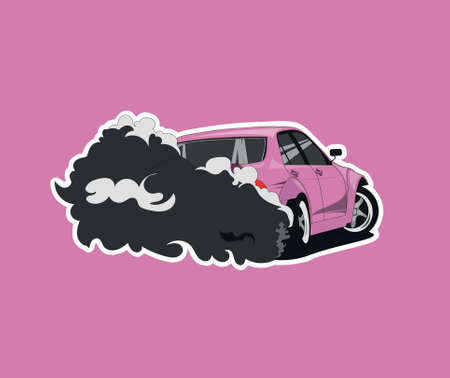 drift car vector art for sticker or posterのイラスト素材