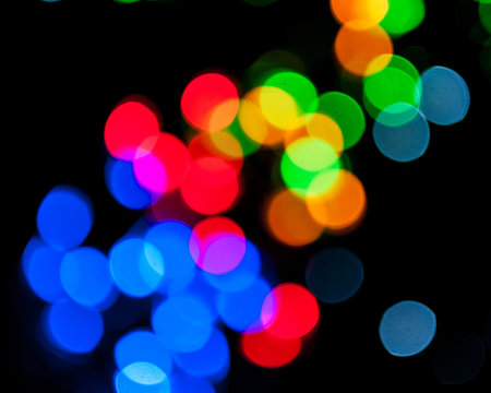 defocused christmas lights background around the holidays