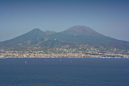 Mt.Vesuvius, an active volcano near the city of Naples, Italy. The volcano is a realistic threat for about 3 million people living in Naples and surrounding towns.の写真素材