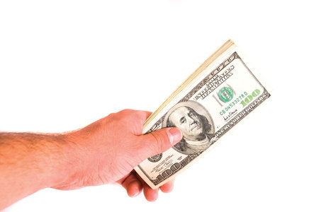 Dollars on the white background, cash, president
