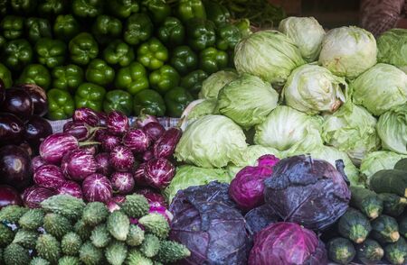 Vegetables For Sale At Market Stallの写真素材