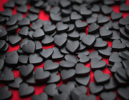 Heap from many small black hearts. Valentine day design concept. Love backgroundの素材