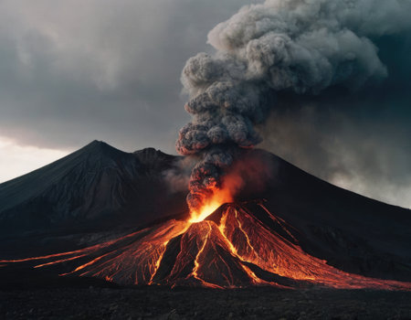 Litli-HrÃºtur volcanic eruptionの素材