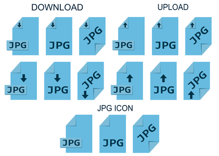 Jpg file formats. Photo and graphic file type icons.のイラスト素材