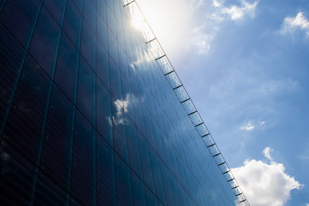 Modern office business center. City park.の写真素材