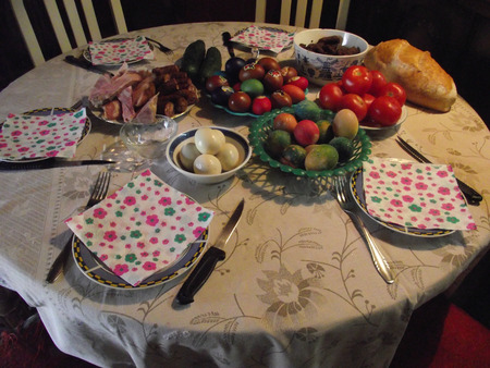 Easter table in my home.の写真素材