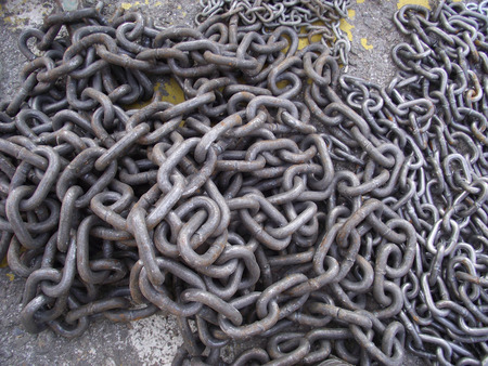Strong iron chains, shackles.の写真素材