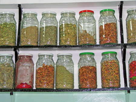 Jars on the shelfの写真素材