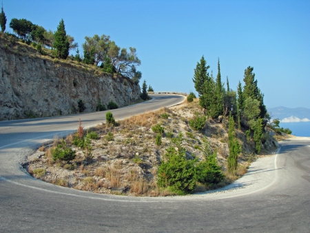 Serpentine roadの写真素材