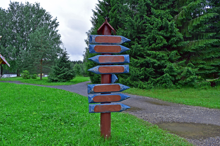 wooden direction signboardの写真素材