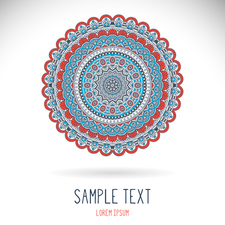 Mandala. Round Ornament Pattern. Vintage decorative elements. Hand drawn background. Islam, Arabic, Indian, ottoman motifs.のイラスト素材