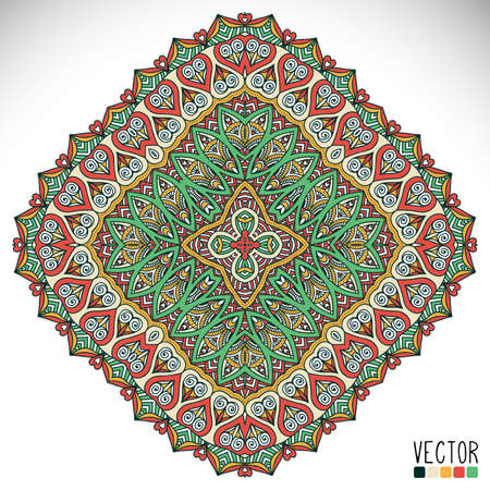 Mandala. Round Ornament Pattern. Vintage decorative elements. Hand drawn background. Islam, Arabic, Indian, ottoman motifs.のイラスト素材