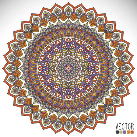 Mandala. Round Ornament Pattern. Vintage decorative elements. Hand drawn background. Islam, Arabic, Indian, ottoman motifs.のイラスト素材
