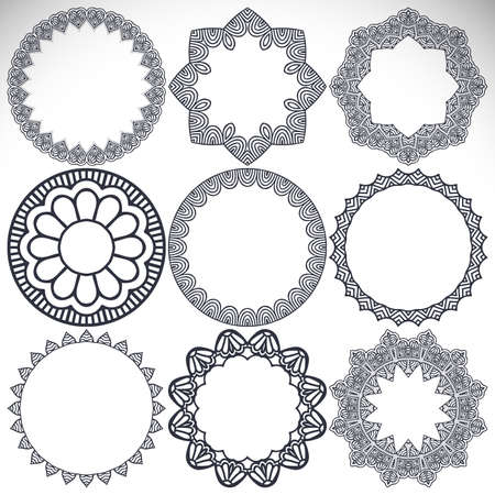 Mandala. Round Ornament Pattern. Vintage decorative elements. Hand drawn background. Islam, Arabic, Indian, ottoman motifs.のイラスト素材