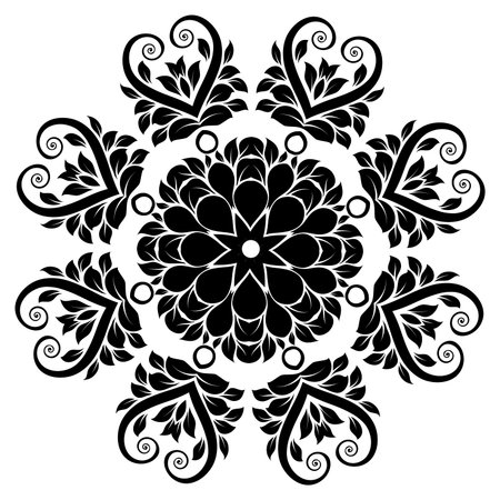 Mandala. Round Ornament Pattern. Vintage decorative elements. Hand drawn background. Islam, Arabic, Indian, ottoman motifs.のイラスト素材