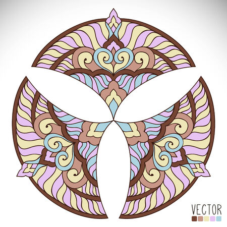 Mandala. Round Ornament Pattern. Vintage decorative elements. Hand drawn background. Islam, Arabic, Indian, ottoman motifs.のイラスト素材