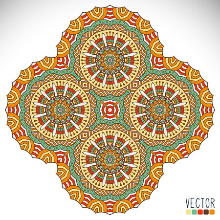 Mandala. Round Ornament Pattern. Vintage decorative elements. Hand drawn background. Islam, Arabic, Indian, ottoman motifs.のイラスト素材