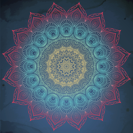 Mandala. Ethnic decorative elements. Hand drawn background. Islam, Arabic, Indian, ottoman motifs.のイラスト素材