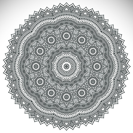 Mandala. Ethnic decorative elements. Hand drawn background. Islam, Arabic, Indian, ottoman motifs.のイラスト素材