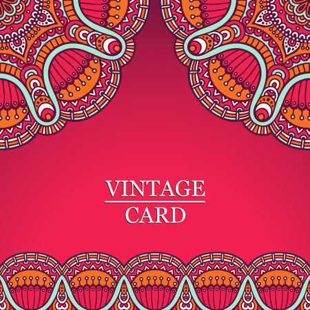 Business card. Vintage decorative elements. Hand drawn backgroundのイラスト素材