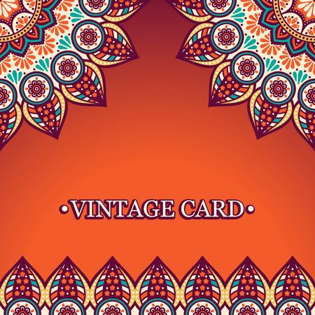 Business card. Vintage decorative elements. Hand drawn backgroundのイラスト素材