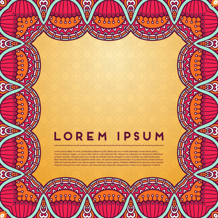 Business card. Vintage decorative elements. Hand drawn backgroundのイラスト素材