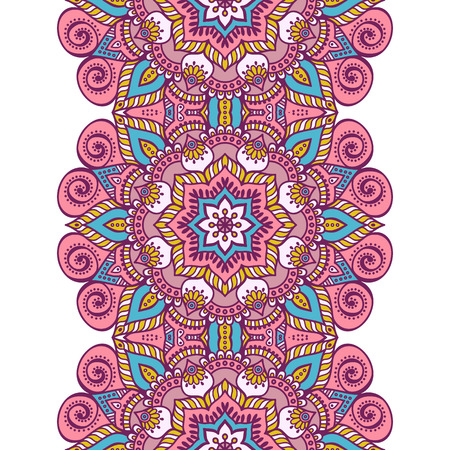 Ethnic floral seamless pattern. Abstract ornamental patternのイラスト素材