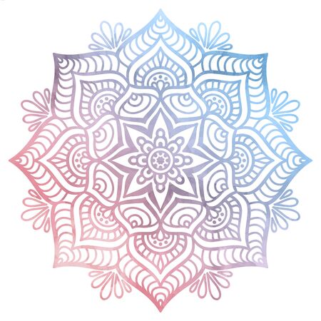 Vector Mandala. Round ornament in ethnic style. Hand drawのイラスト素材