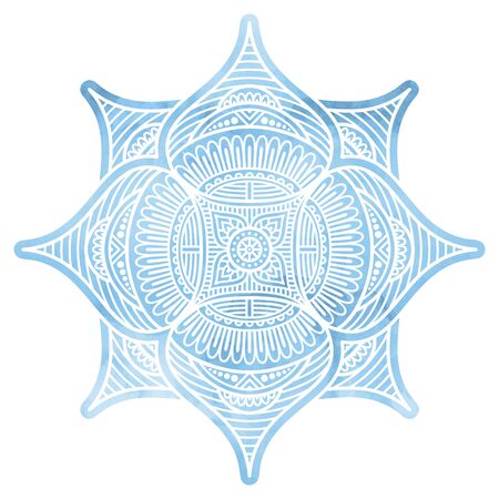 Vector Mandala. Round ornament in ethnic style. Hand drawのイラスト素材