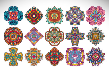 Vector Mandala. Round ornament in ethnic style. Hand drawのイラスト素材