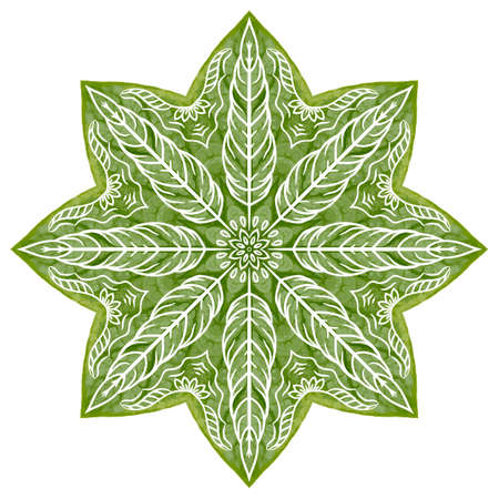 Vector Mandala. Round ornament in ethnic style. Hand drawのイラスト素材