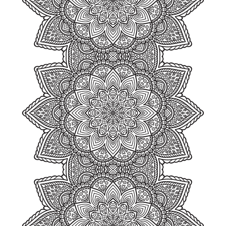 Ethnic floral seamless pattern. Abstract ornamental patternのイラスト素材