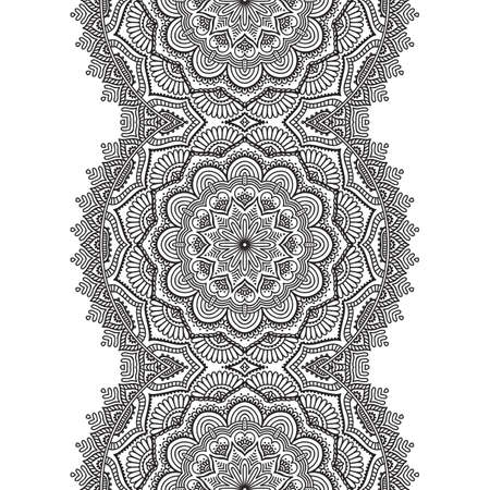 Ethnic floral seamless pattern. Abstract ornamental patternのイラスト素材