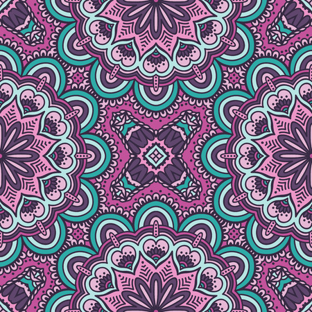 Ethnic floral seamless pattern. Abstract ornamental patternのイラスト素材