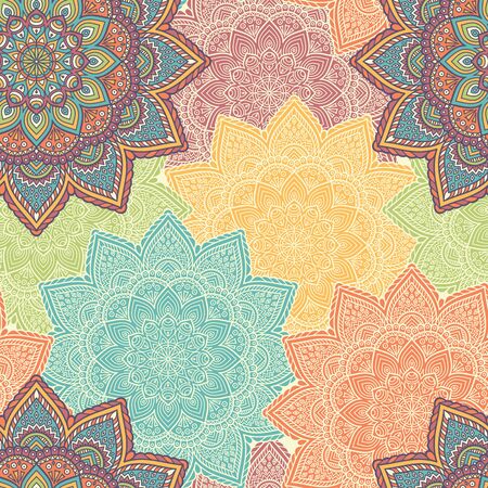 Ethnic floral seamless pattern. Abstract ornamental patternのイラスト素材