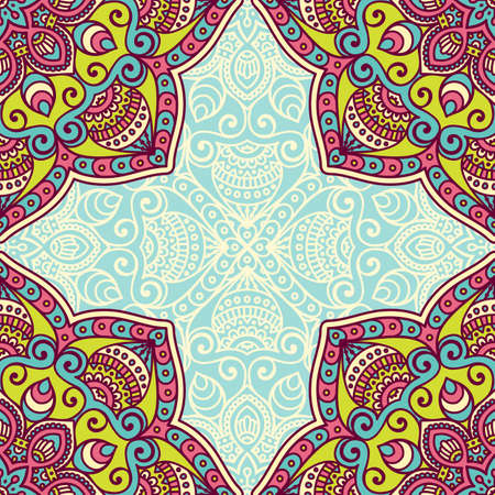 Ethnic floral seamless pattern. Abstract ornamental patternのイラスト素材